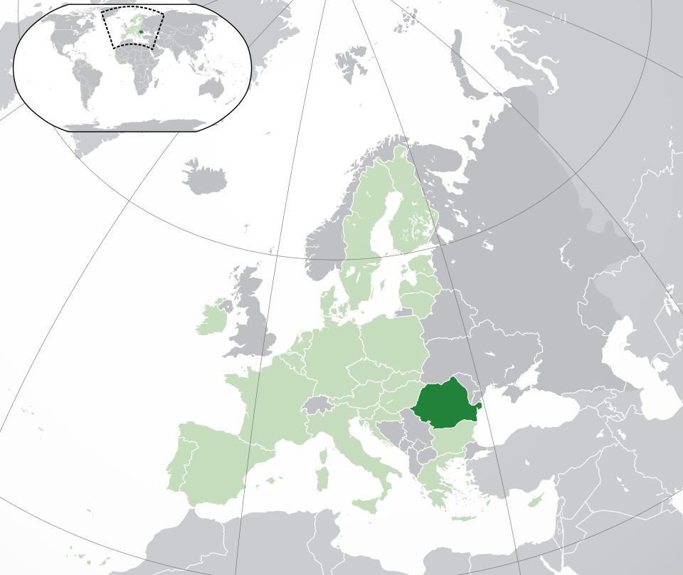 Lage von Rumänien in Europa