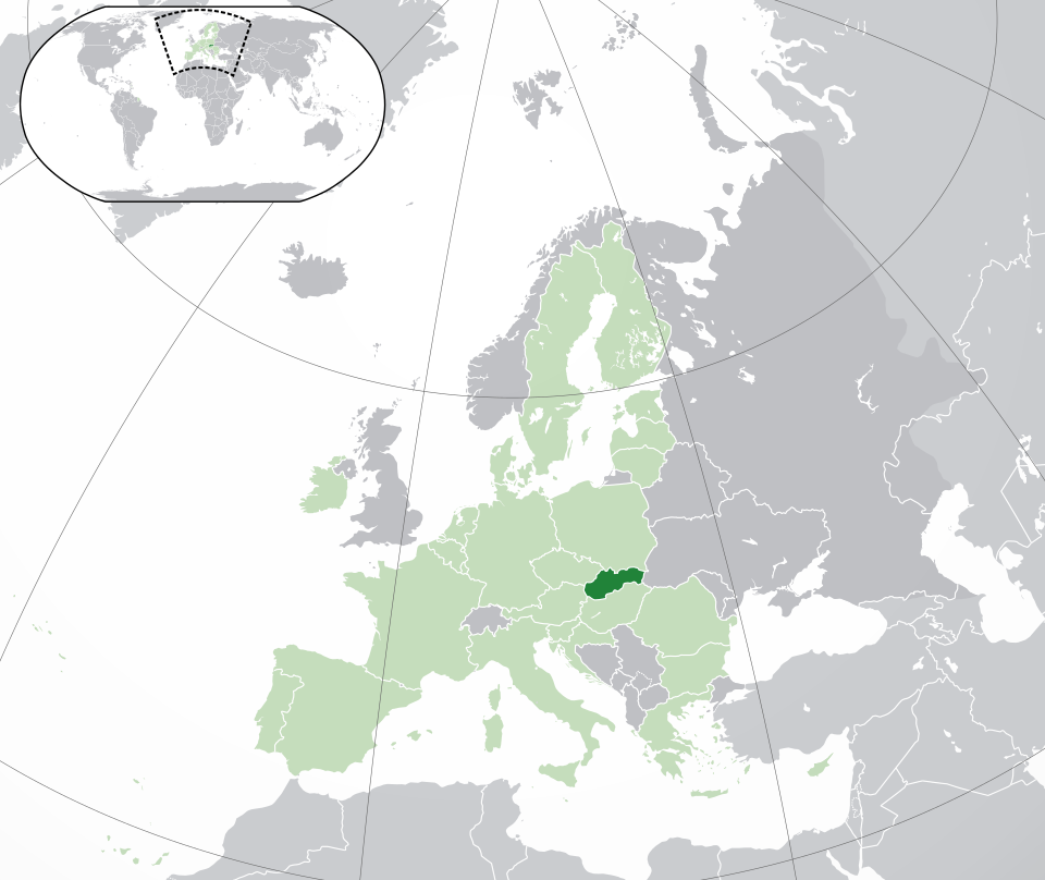 Lage von Slowakei in Europa