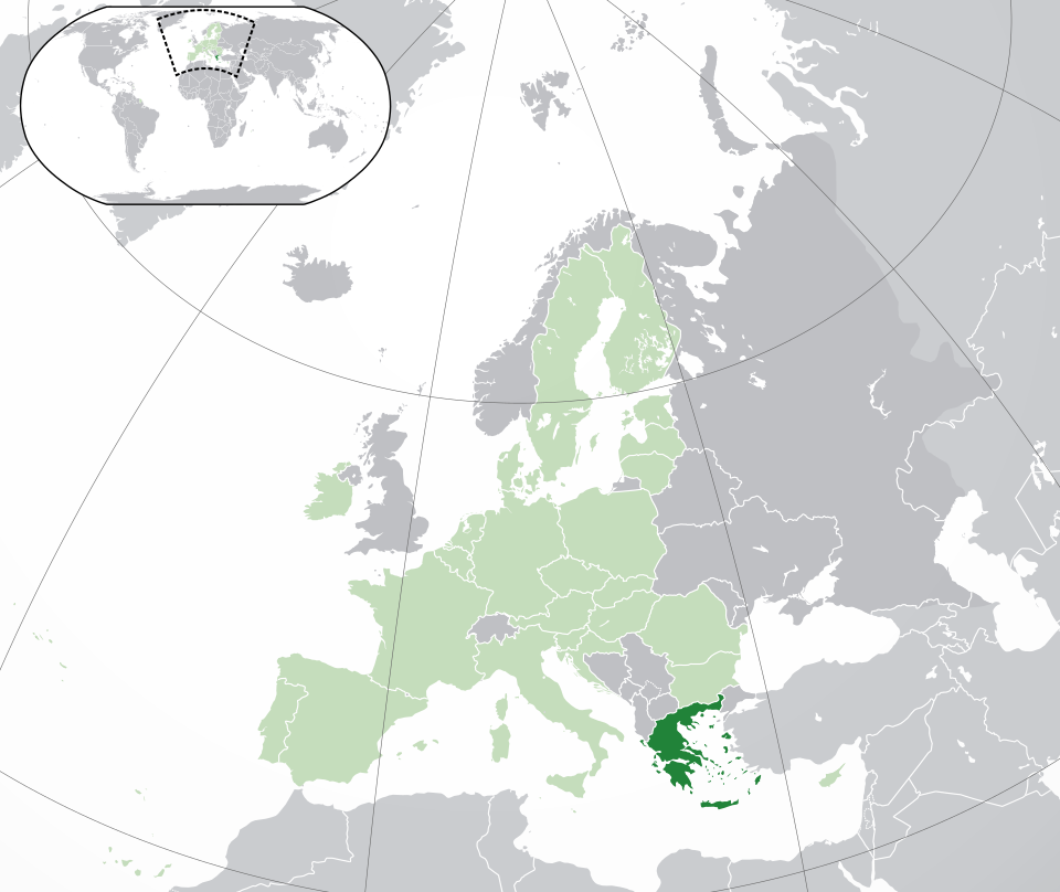 Greece's location in Europe